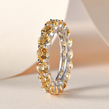 Citrin-Ring, 925 Silber platiniert  ca. 3,94 ct