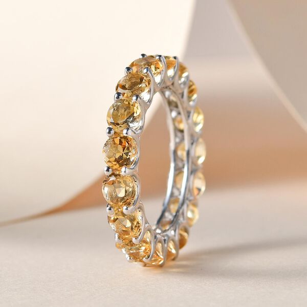 Citrin-Ring, 925 Silber platiniert  ca. 3,94 ct image number 2