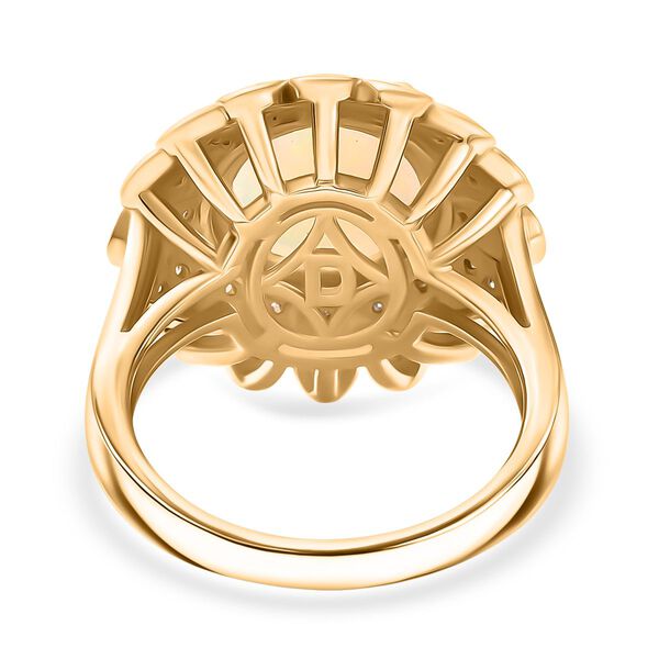 D'Joy AA Nat&uuml;rlicher, &auml;thiopischer Welo Opal, Moissanit Ring 925 Silber 750 Gelbgold Vermeil (Gr&ouml;&szlig;e 18.00) ca. 2,73 ct image number 5