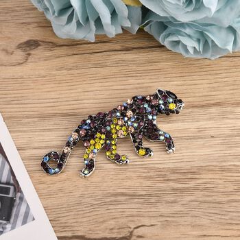 Mehrfarbiger Kristall Brosche Antik-silber-Plattierung