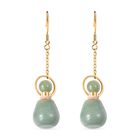 Grüne Aventurin Ohrringe, goldfarben 39.00 ct