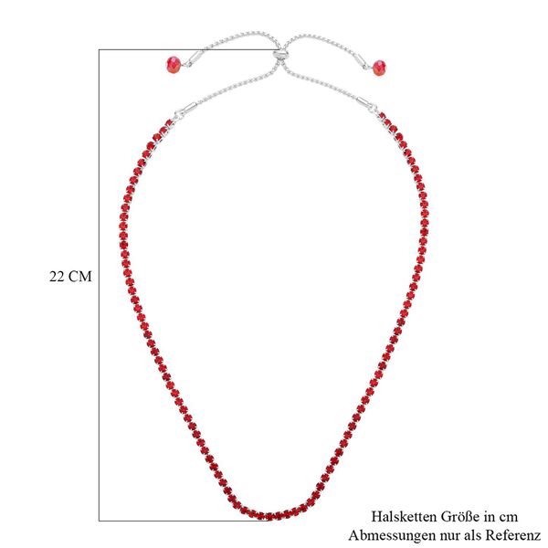 2er-Set- verstellbare rote Kristall-Halskette und Armband - 0,50 ct. image number 5