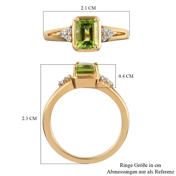 Nat&uuml;rlicher Peridot und Zirkon-Ring - 1,19 ct. image number 7