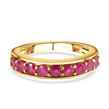 Afrikanischer Rubin (Fissure gef&uuml;llt)-Ring, 925 Silber vergoldet (Gr&ouml;&szlig;e 16.00) ca. 1,16 ct