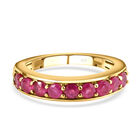 Afrikanischer Rubin (Fissure gefüllt)-Ring, 925 Silber vergoldet (Größe 16.00) ca. 1,16 ct