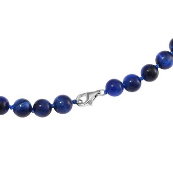 Blaue Tigerauge Halskette ca. 50 cm 925 Silber rhodiniert ca. 208.50 ct