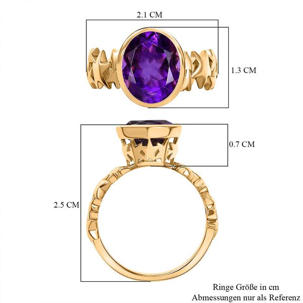 Afrikanischer Amethyst Ring Messing (Größe 18.00) ca. 3,24 ct image number 6