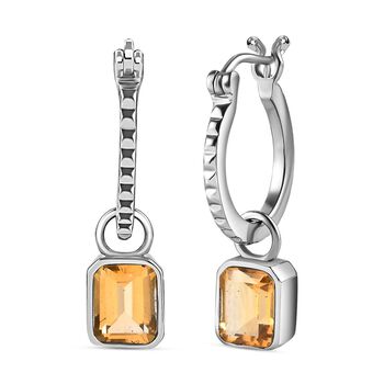 Citrin Ohrringe, Edelstahl, ca. 2.81 ct