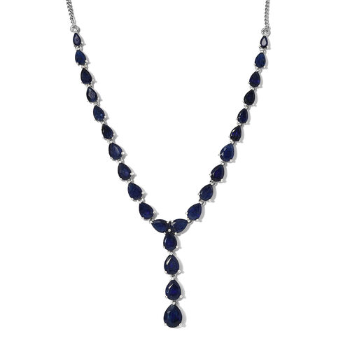 Masoala Saphir-Halskette, 45 cm, 925 Silber platiniert, 24,01 ct. image number 0