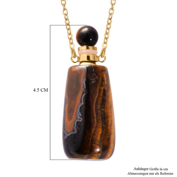 Gelbes Tigerauge Halskette, goldfarben 78.00 ct image number 4