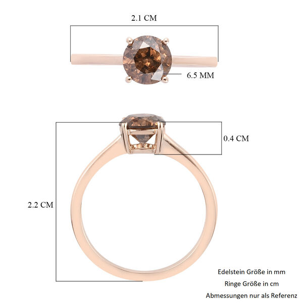 Close Out Deal Nat&uuml;rlicher Champagner Diamant zertifiziert I2-I3 Solit&auml;r Ring 375 Ros&eacute;gold image number 7