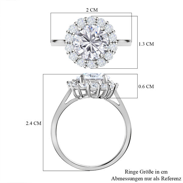 LUSTRO STELLA - wei&szlig;er Zirkonia-Ring, 925 Silber platiniert (Gr&ouml;&szlig;e 18.00) ca. 4,36 ct image number 7