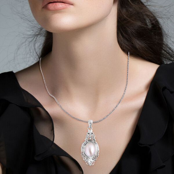 D'Joy Royal Bali - Wei&szlig;er Mabe Perle Anh&auml;nger image number 2