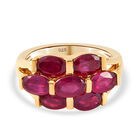 Afrikanischer Rubin (Fissure gefüllt) Ring 925 Silber vergoldet image number 0