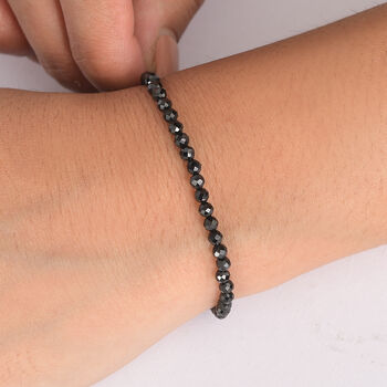 D'Joy schwarzes Spinell 19+5cm Armband - 12 ct.