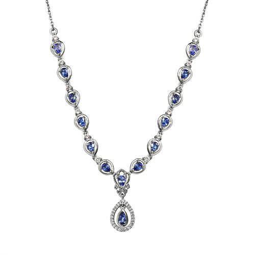 AAA Tansanit und Zirkon Halskette in Silber, 2,85 ct. image number 0
