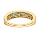 Sambischer Smaragd und weißer Zirkon Half-Eternity-Ring in Silber image number 5