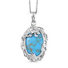 Blauer Türkis Anhänger mit Kette, ca. 20,00 ct.