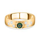 AAA Kagem Sambischer Smaragd, Weißer Zirkon Ringe 925 Silber Gelbgold Vermeil (Größe 18.00) ca. 0.58 ct