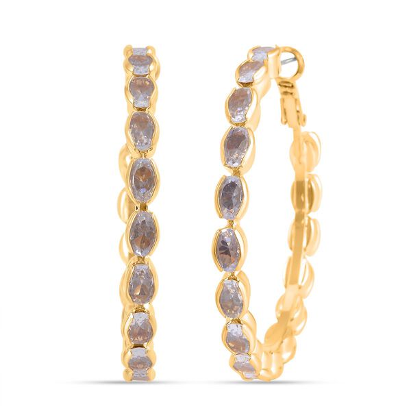 Wei&szlig;e Zirkonia Ohrringe, messing, goldfarben image number 3