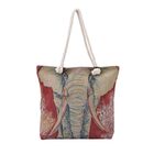 Jacquard gewebter Jute-Tasche mit Elefant Design, 42x34 cm, image number 0