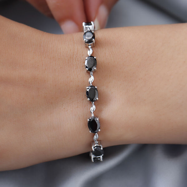 Elite Shungit Armband ca. 20 cm 925 Silber platiniert ca. 6,08 ct image number 3