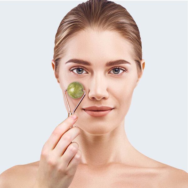 Gr&uuml;ner Jade Roller, Gesichts Massageger&auml;t image number 2