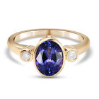 AAA Tansanit und Diamant-Ring, 585 Gelbgold (Größe 21.00) ca. 2.10 ct