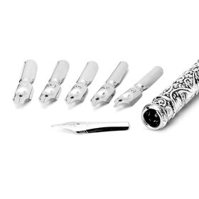 Antikes Federstift-Geschenkset in Braun