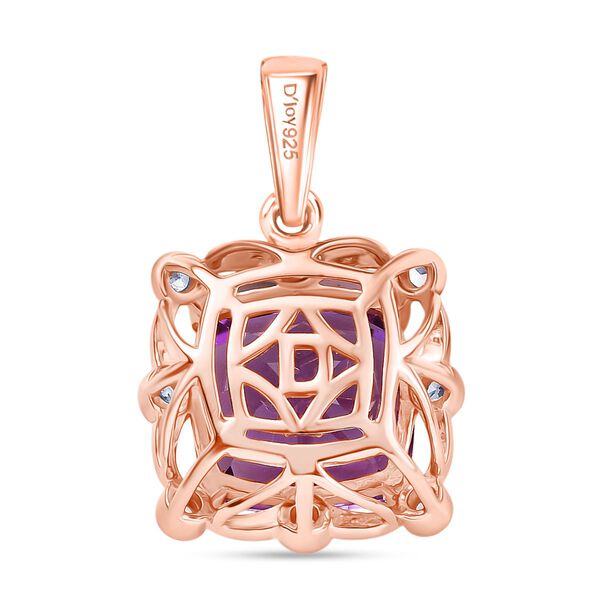 D'Joy AAA Rose De France Amethyst und Zirkon Anh&auml;nger - 4,36 ct. image number 5