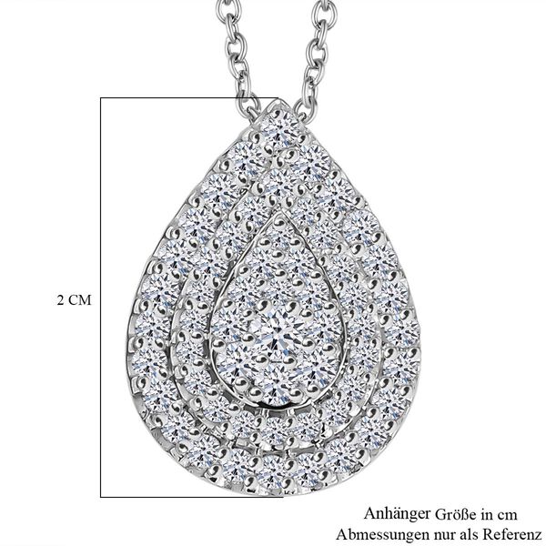 LUXURIANT SGL zertifizierter VS Labor Diamant Anh&auml;nger mit 45cm Kette, 925 Silber 750 Gelbgold Vermeil - 1 ct. image number 8