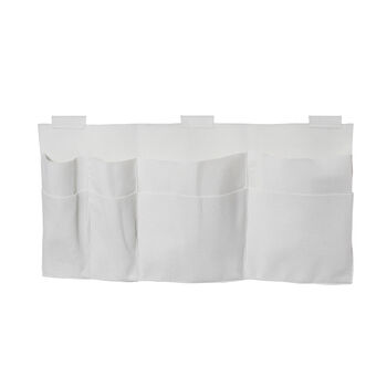 HOMESMART - Nachttisch Organizer mit 4 F&auml;chern, Elfenbeinfarben