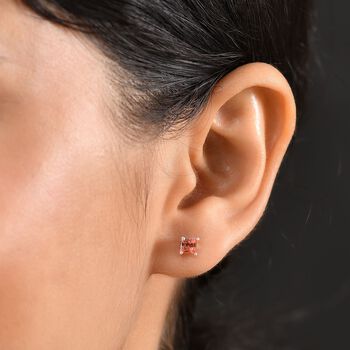 J Francis gefertigt mit SWAROVSKI Rose Pfirsich Swarovski Kristall Ohrringe 925 Silber