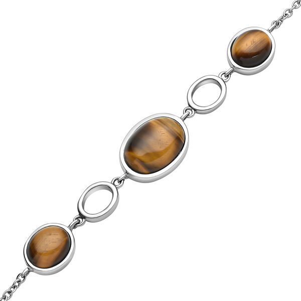 Gelbes Tigerauge-Armband, ca. 19+3.5 cm, silberfarben, ca. 20,00 ct image number 4