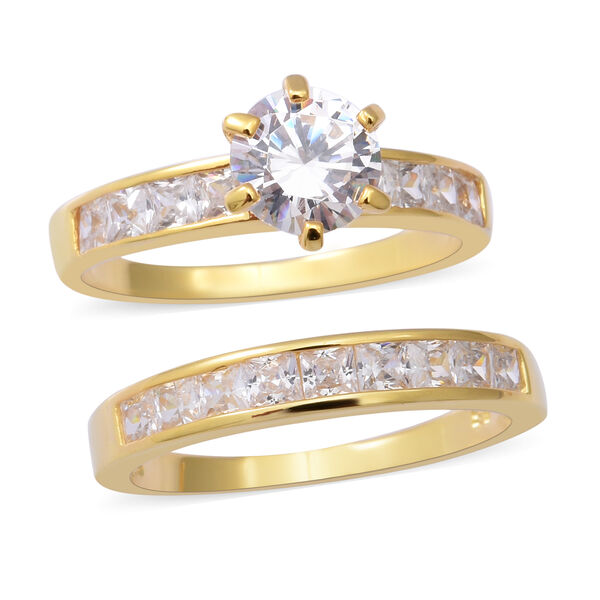 LUSTRO STELLA - 2er- Set Zirkonia Ring 925 Silber vergoldet  ca. 5,57 ct image number 3