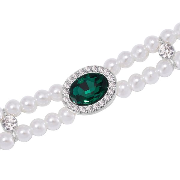 2er Set - Neongr&uuml;ne Kristall Halskette image number 3