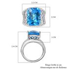 Elektrischer Blau Topas, weißer Zirkon Ring, 925 Silber platiniert, (Größe 19.00), ca. 17.16 ct image number 6
