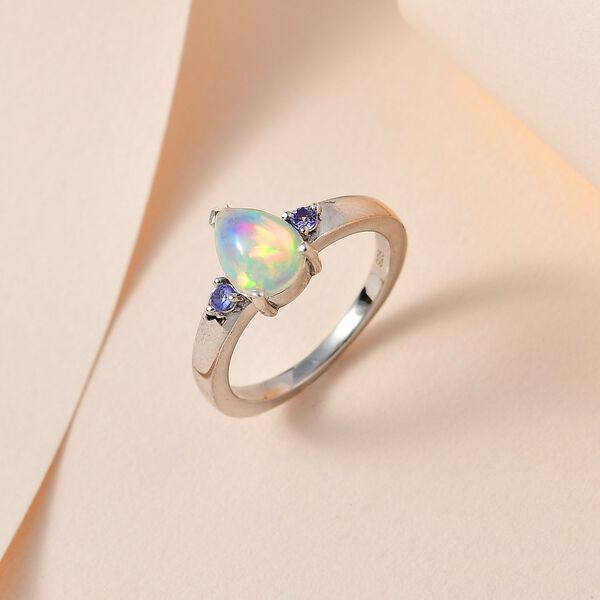 AA nat&uuml;rlicher, &auml;thiopischer Welo Opal und Tansanit Ring - 0,76 ct. image number 2