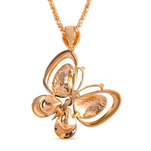 Rosa Kristall, Wei&szlig;er Kristall Halskette ca. 70 cm  Std Gelb image number 4