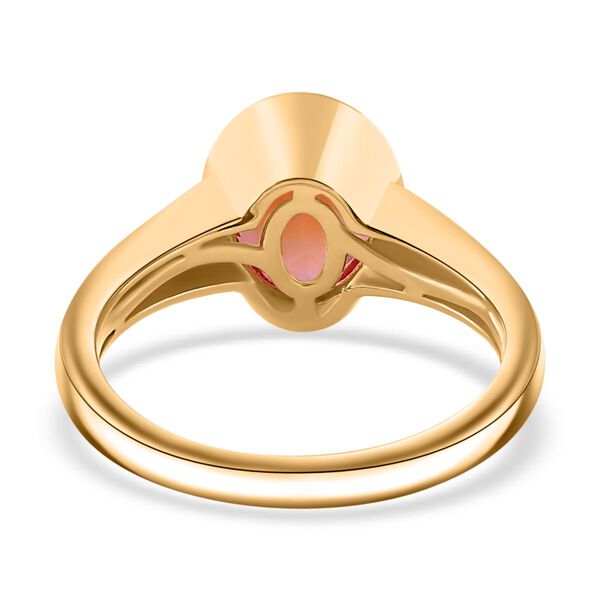 Padparadscha Quarz Triplette Ring 925 Silber 750 Gelbgold Vermeil (Gr&ouml;&szlig;e 17.00) ca. 2,02 ct image number 6