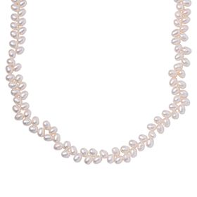 Weiße Süßwasser Perle Halskette ca. 45 cm 925 Silber rhodiniert