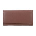 100% Echtes Leder RFID-geschützte Geldbörse, Größe: 18x9cm, braun