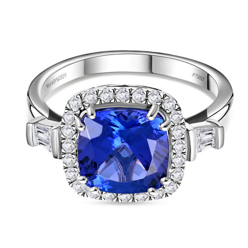 RHAPSODY AAAA Tansanit und VS EF Diamant-Ring in 950 Platin- 3,70 ct. image number 0
