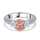 LUXURIANT DIAMOND - Lab Grown Rosa Diamant VS, Lab Grown Diamant VS-EF IGI zertifiziert Ring, 950 Platin (Größe 18.00) ca. 2.00 ct