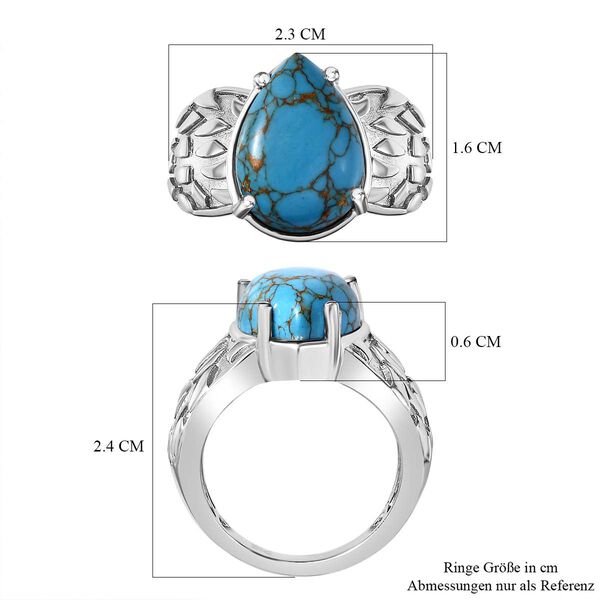 Blaues Türkis Ring Messing (Größe 16.00) ca. 4,95 ct image number 7