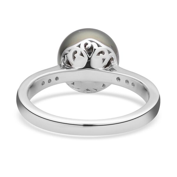 Tahiti Perle und Zirkon-Ring, 10-11mm image number 6