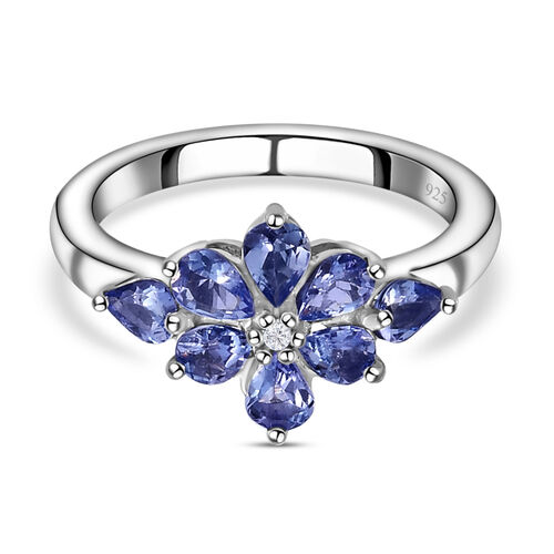 Tansanit und weißer Zirkon-Ring - 1,08 ct. image number 0
