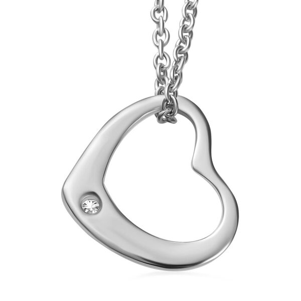 Moissanit Herz Anh&auml;nger mit 50cm Kette in rhodiniertem Silber image number 5
