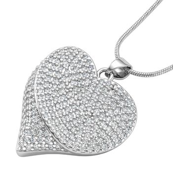 Wei&szlig;er Zirkonia Halskette ca. 52 cm Nickelfreies Messing 0.50 ct