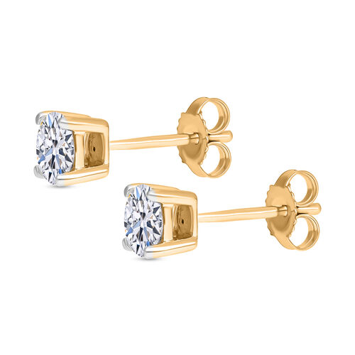 IGI zertifizierte SI GH Diamant-Ohrringe in 585 Gelbgold - 1 ct. image number 3